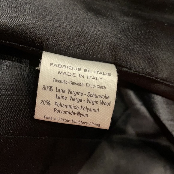 Sergio Girombelli black virgin wool coat with gray fur like trim size 46 - Picture 7 of 7